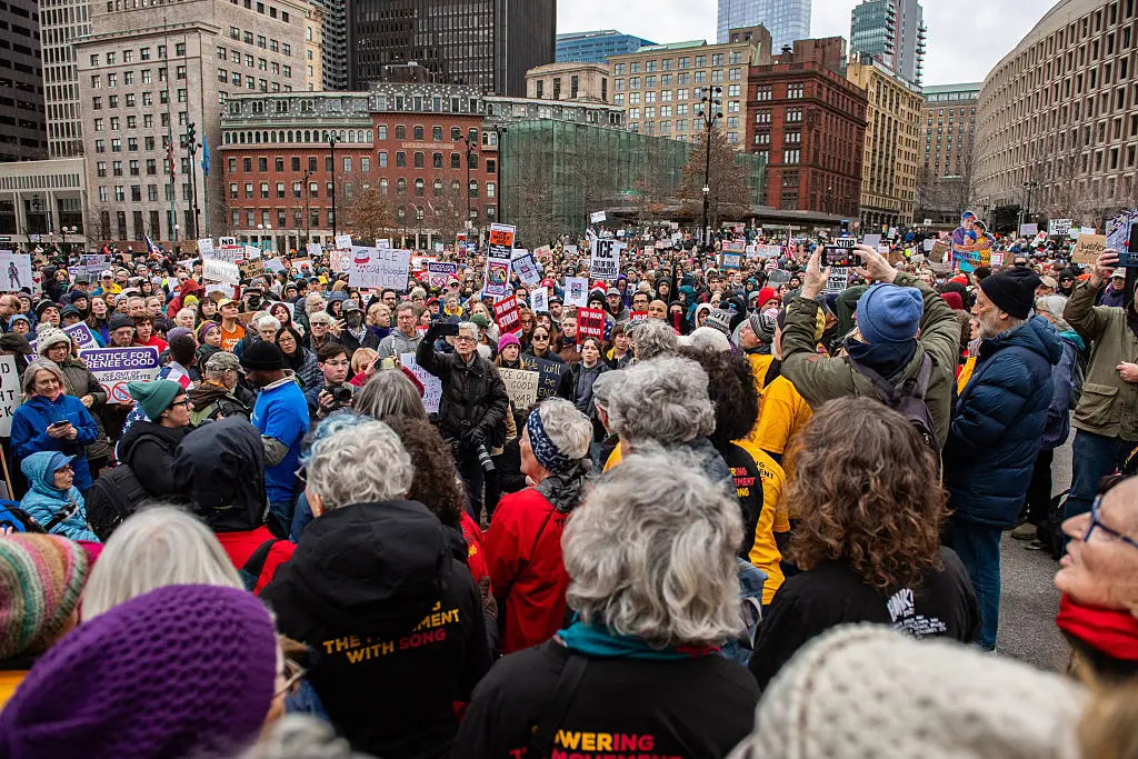 People have protested against the shooting (Joseph Prezioso/AFP via Getty Images)