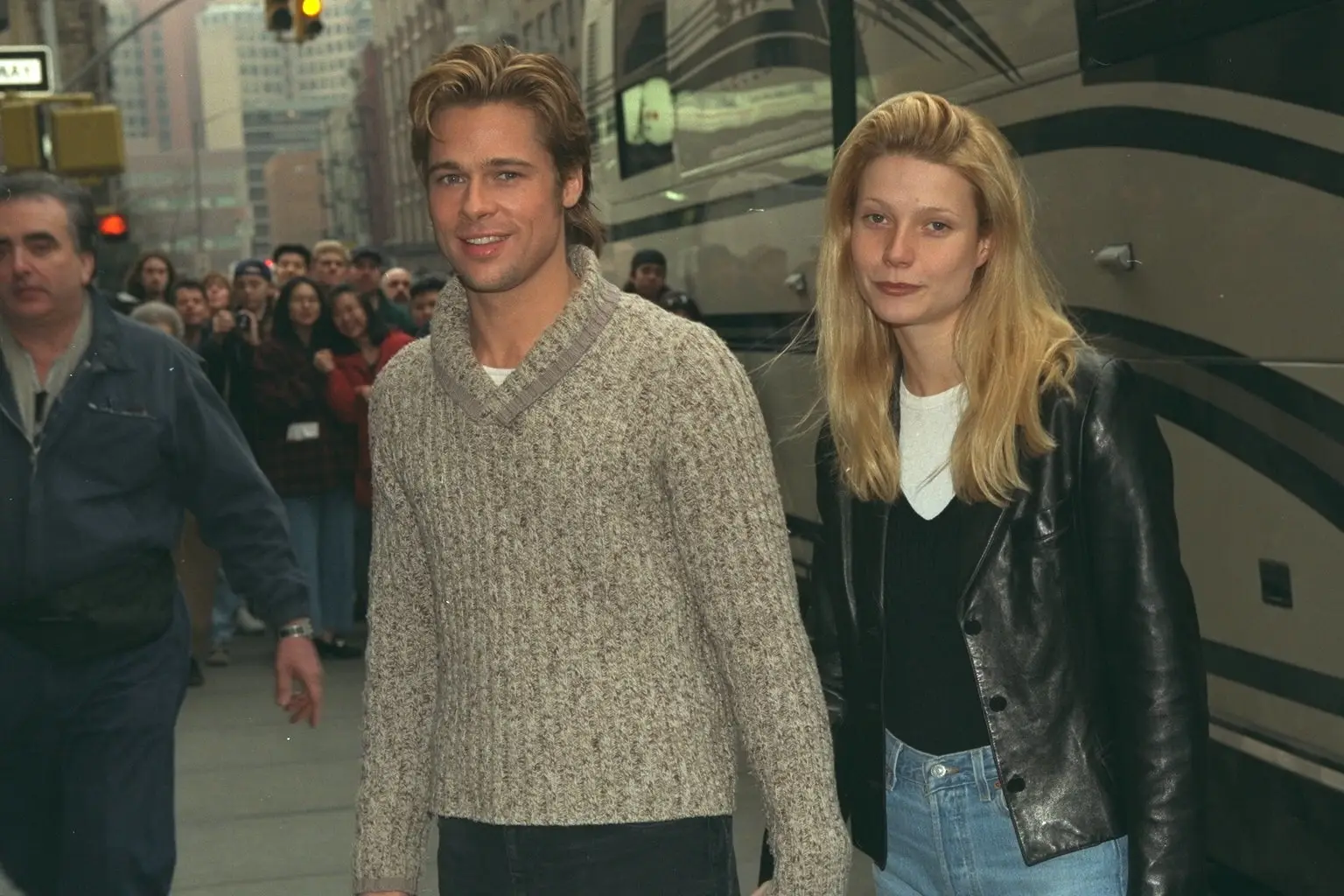 Brad Pitt and Gwyneth Paltrow got engaged in 1996, but broke up the following year (Lawrence Schwartzwald/Sygma via Getty Images)