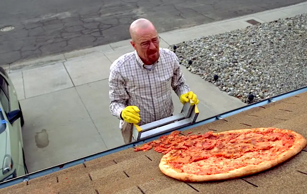 Breaking Bad's use of real houses led many fans to recreate Bryan Cranston's accidental pizza toss (AMC)