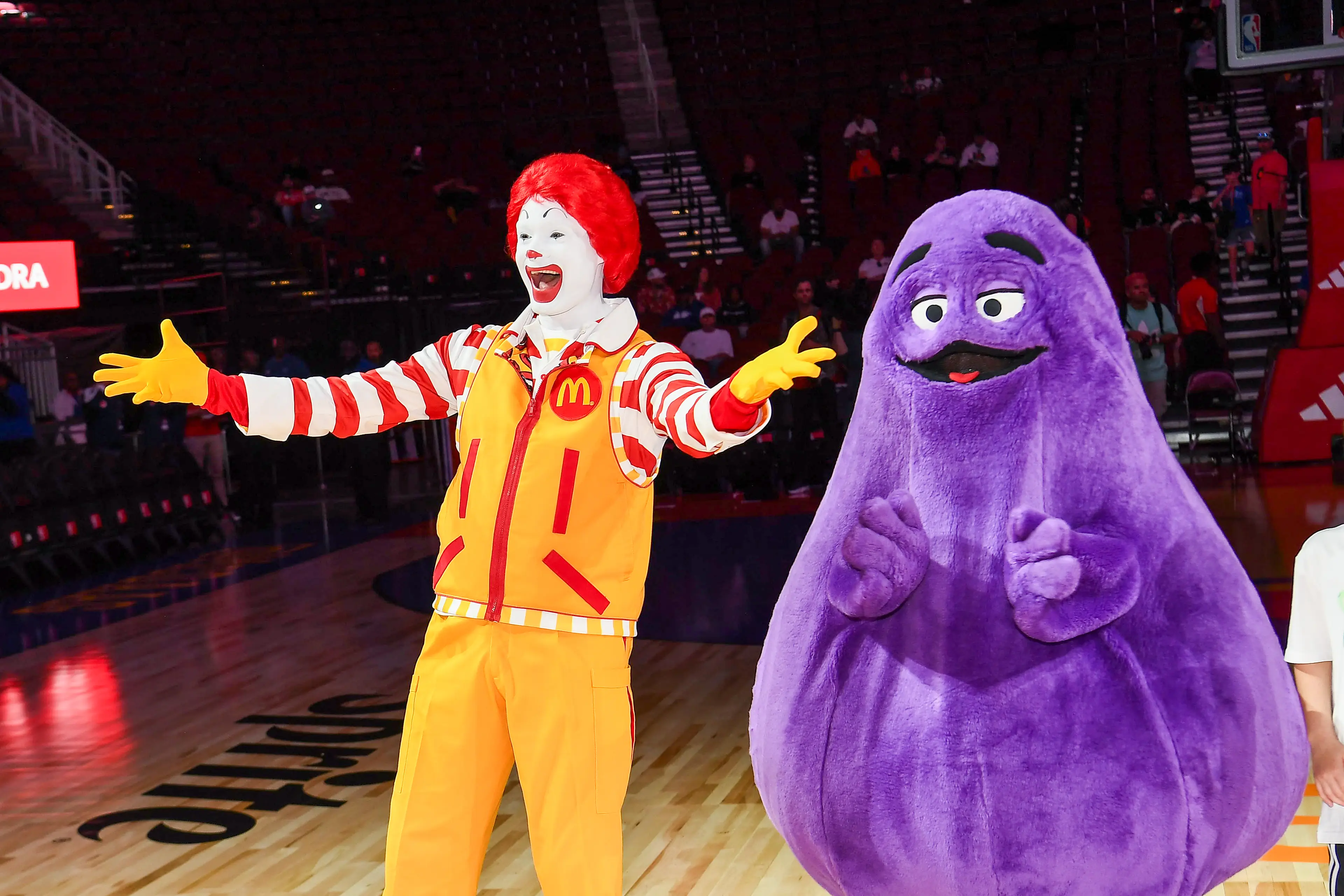 Grimace is coming to us in Shake form. (Marcus Ingram/Getty Images for the McDonalds All American Games)