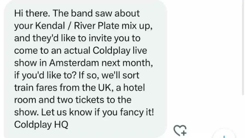 Coldplay HQ personally reached out to the super-fan.