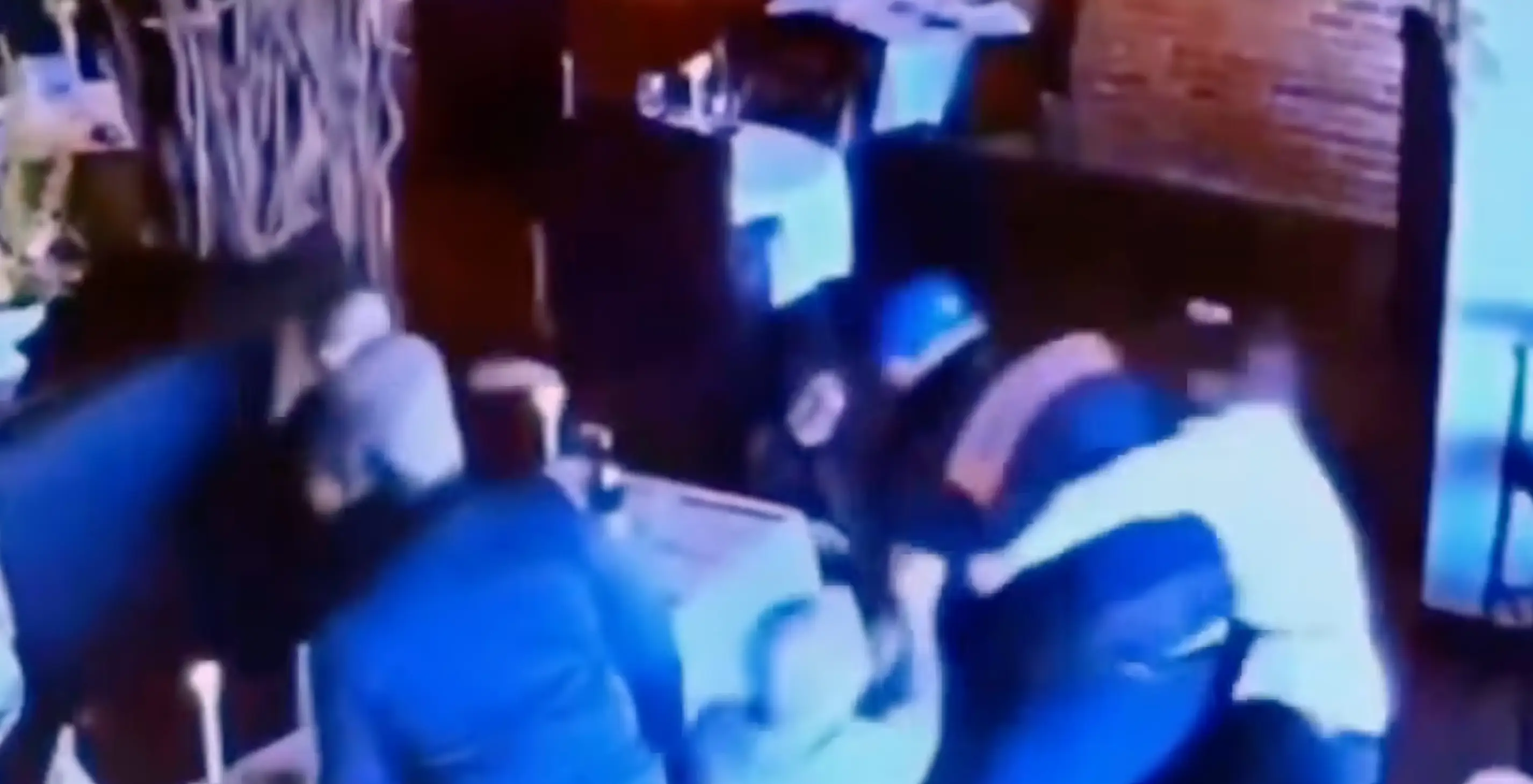 The waiter tackled Exton to the ground (CBS Evening News)