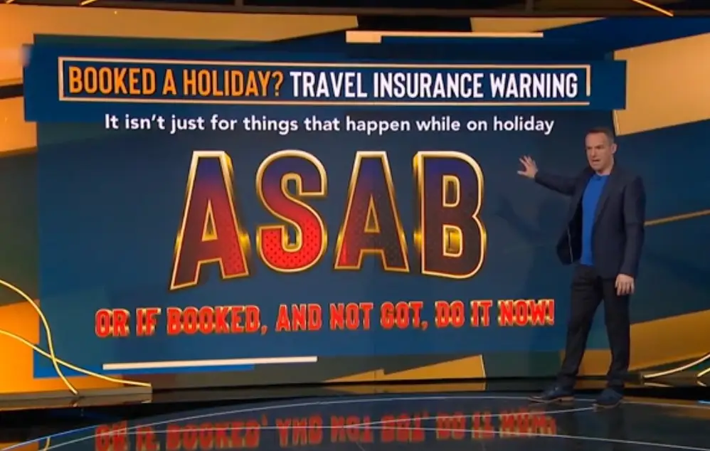 Lewis has reminded Brits to buy travel insurance 'ASAB' (ITV)