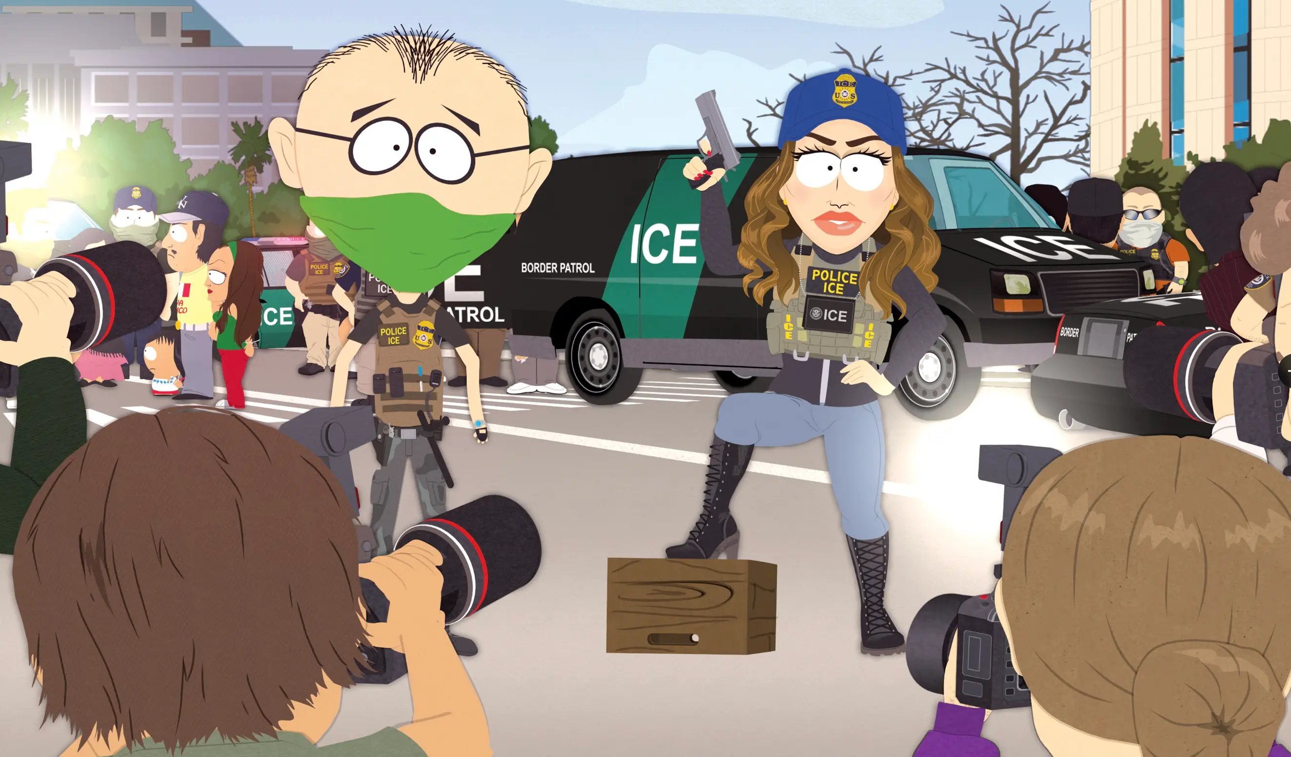 The US Secretary of Homeland Security, Kristi Noem, features in the second episode (Comedy Central)