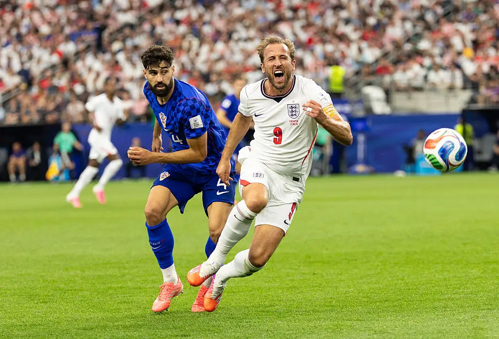 Harry Kane up against Croatia's Josko Gvardiol (Simon M Bruty/Getty Images)