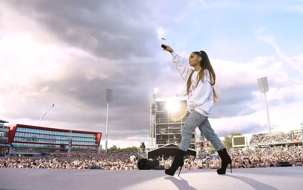 Ariana on stage at the One Love Manchester Benefit Concert in June 2017 (Kevin Mazur/Getty Images)