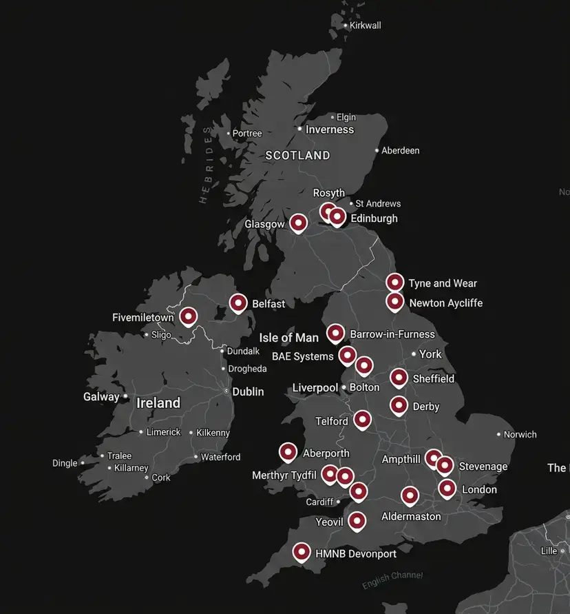 A map of the alleged Russian targets (Google Maps)