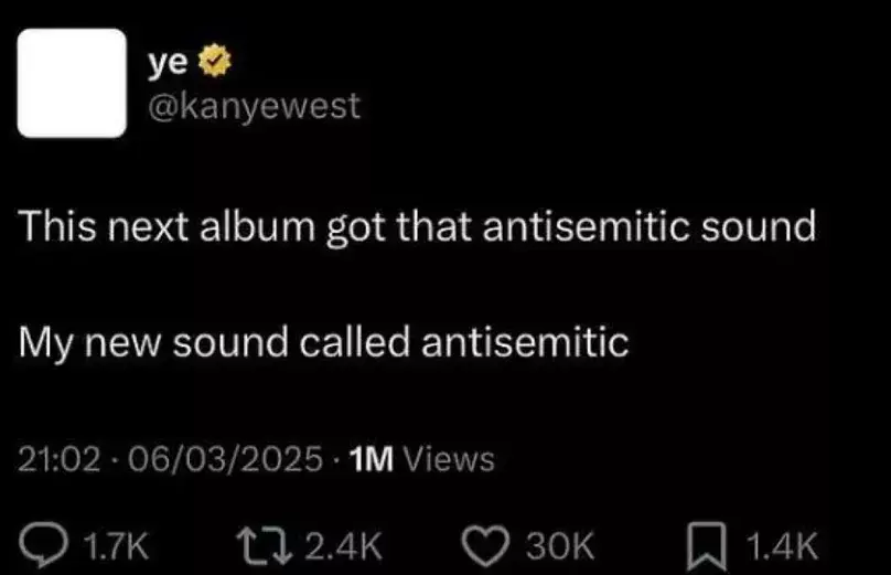 Kanye has issued a number of racist tweets on X in recent months (X/@kanyewest)