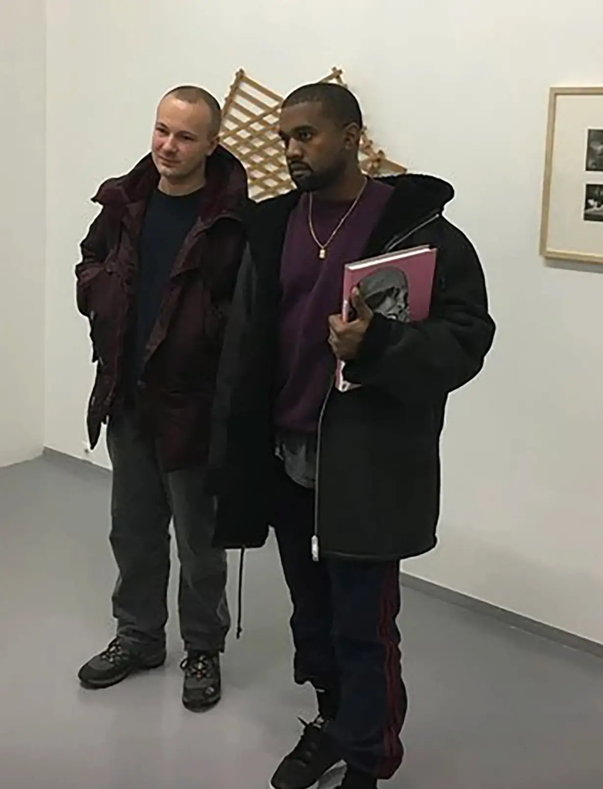West, pictured with Gosha Rubchinskiy in 2016, was kitted out in the Russian designers clothing during the street interview (Instagram)
