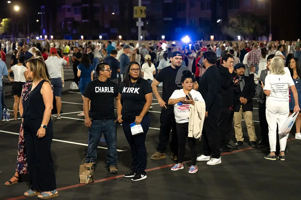 People have been at the stadium for hours (Rebecca Noble/Bloomberg via Getty Images)