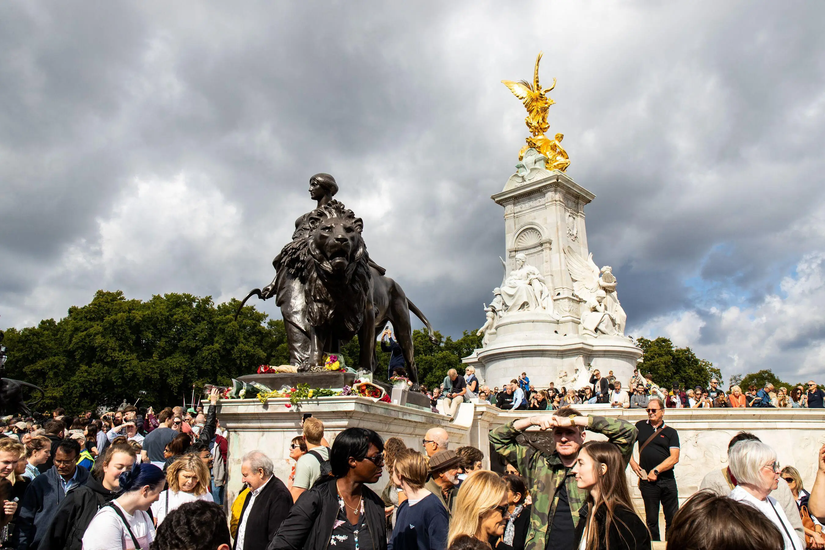 Crowds have gathered in London to pay respects.