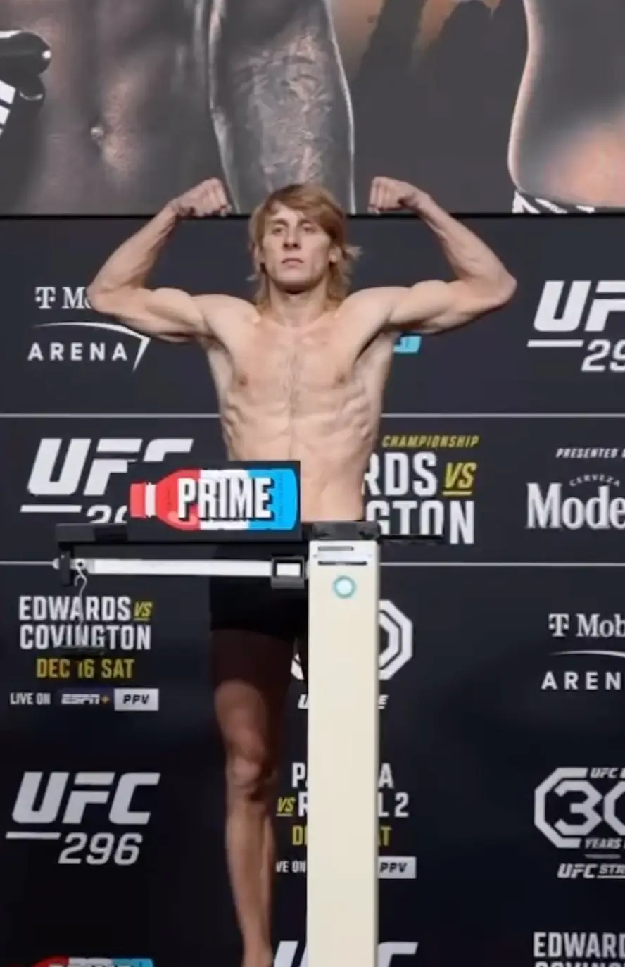 Paddy looked shredded at the weigh in for his fight in Las Vegas.