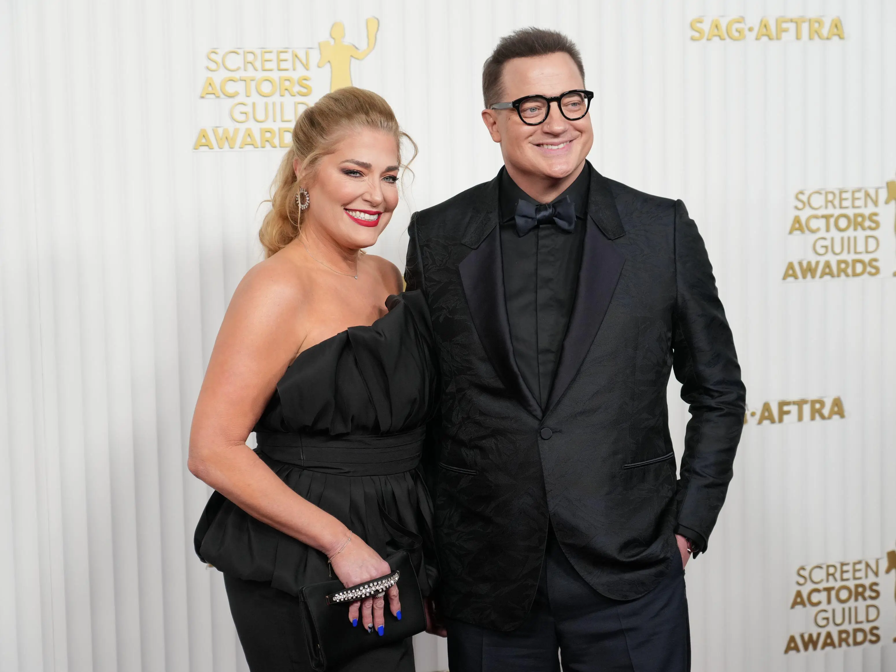 Brendan Fraser and Afton Smith at the SAG Awards.