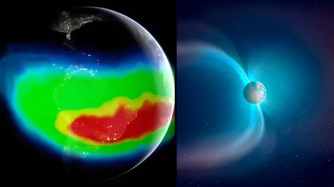 NASA scientists on alert after ‘dent’ in Earth’s magnetic field could risk our way of life as we know it