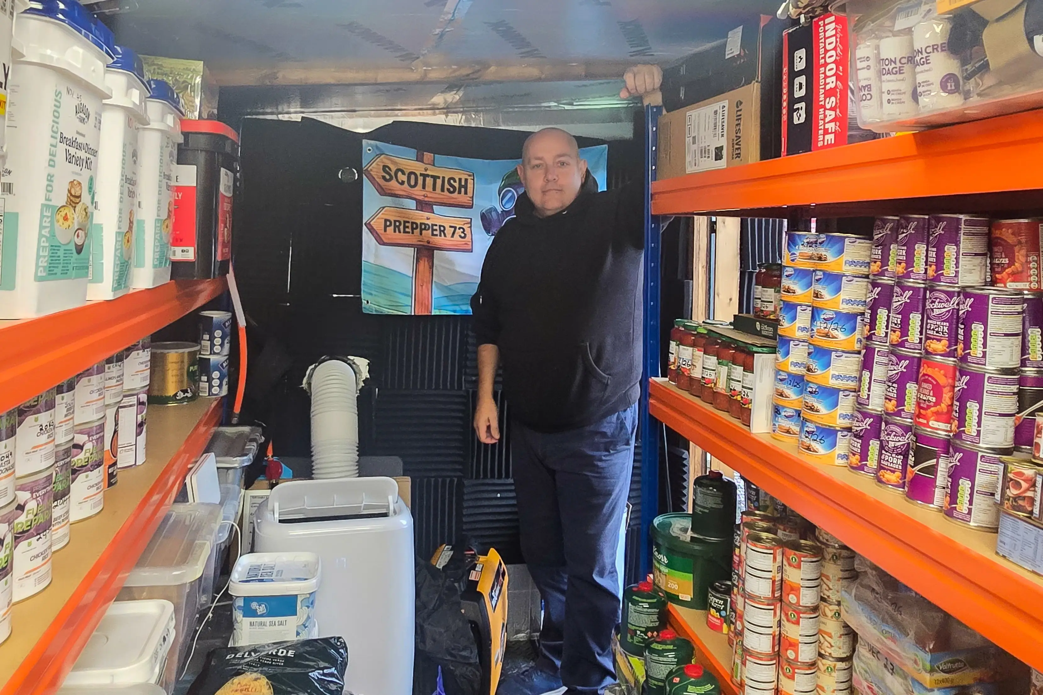 Brian in his shed stocked full (SWNS)