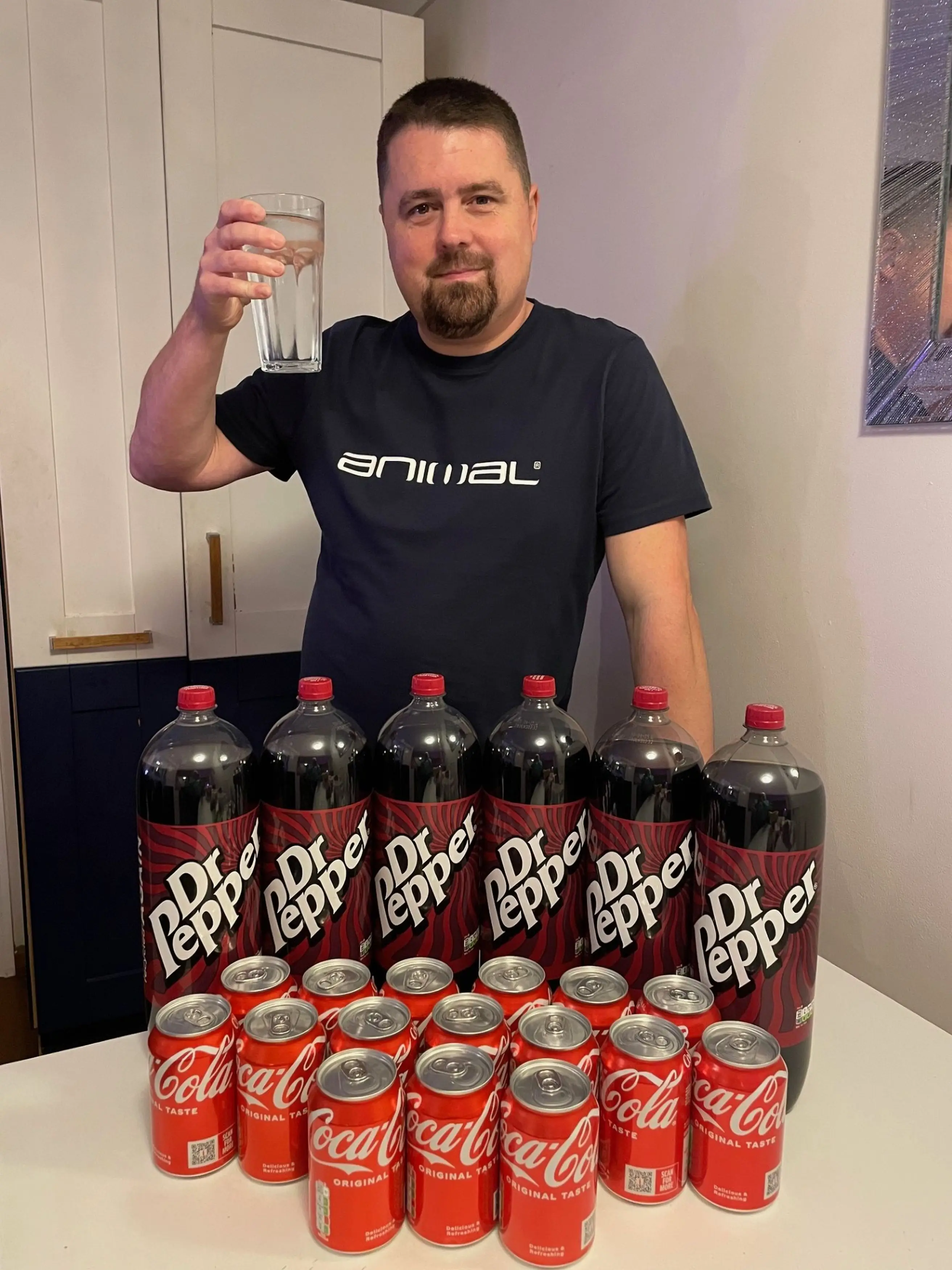 Tom Bowey ended up being dubbed 'Dr Pepper Man' because he was drinking so much of it (Kennedy News and Media)