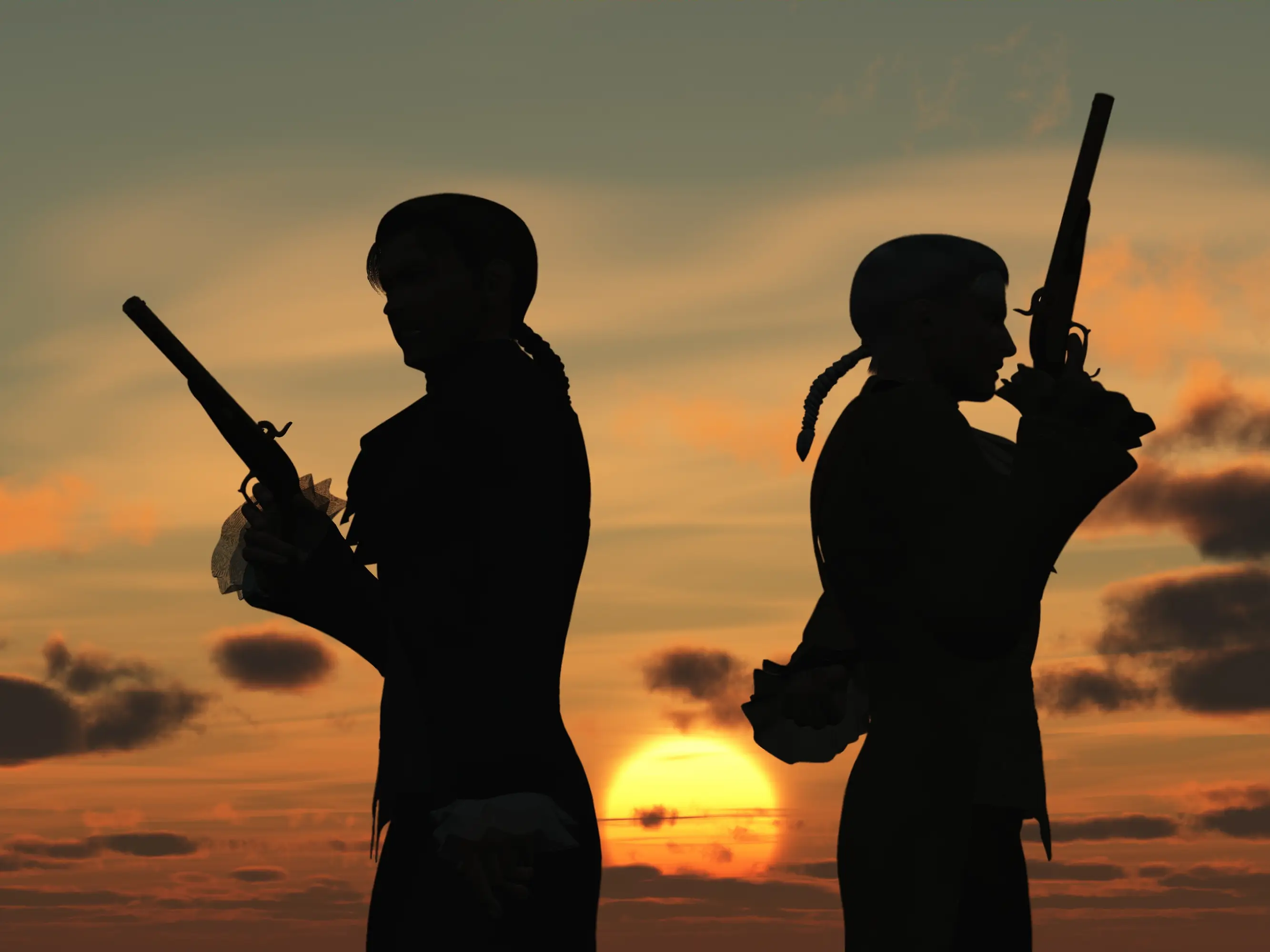 Pistols at dawn, chaps (heywoody/Getty Stock Images)