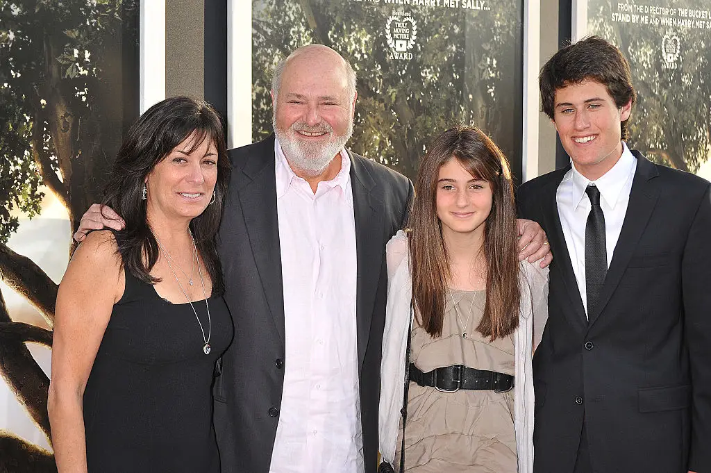 Jake Reiner with his parents and younger sister Romy in 2010 (Frank Trapper/Corbis via Getty Images)