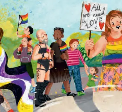 The image that sparked concern amongst parents showed a couple dressed in what appeared to be bondage gear.