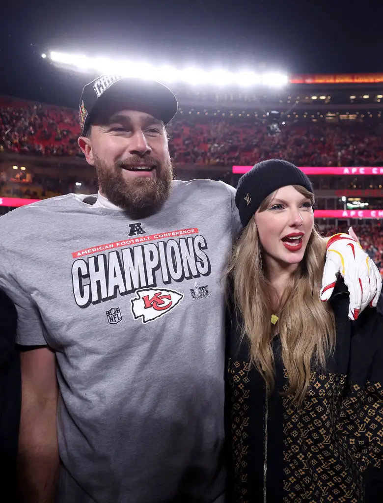 Taylor and Travis announced that they were getting married on Tuesday (26 August) (Jamie Squire/Getty Images)