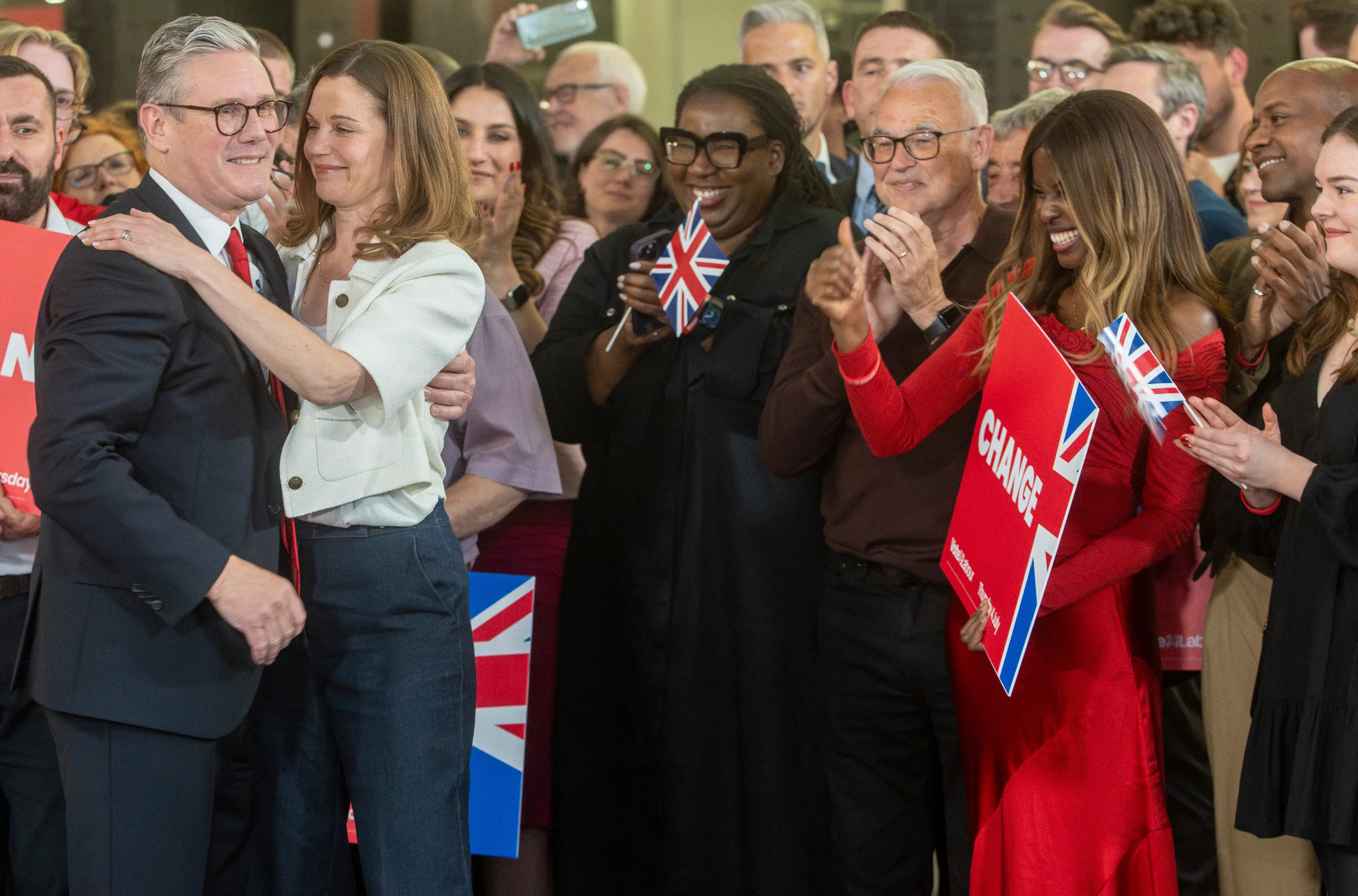 Labour leader Sir Keir Starmer and his wife Victoria after winning the 2024 general election (Jeff Moore/PA Wire)
