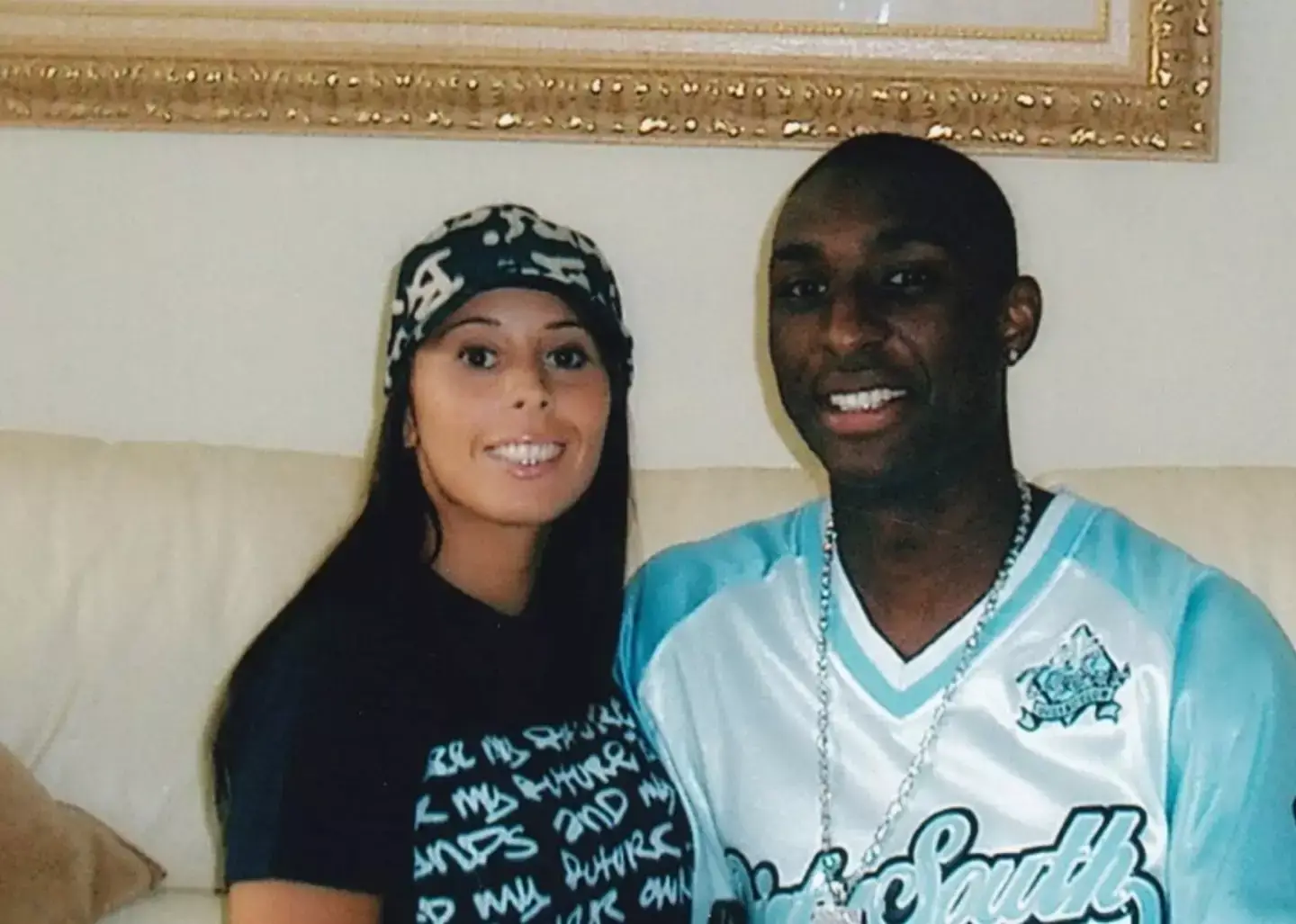 Footballer Jlloyd Samuel and his wife Emma. (Netflix)