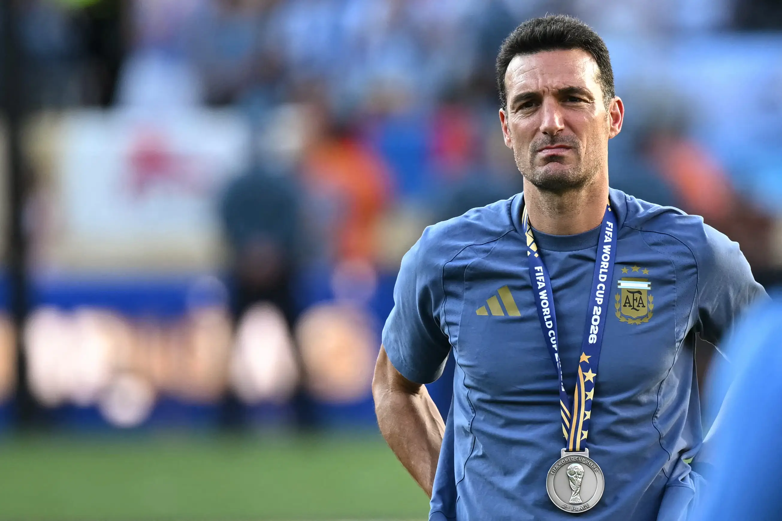 Scaloni had to leave the post-match press conference early after being overcome by emotion (Paul ELLIS / AFP via Getty Images)