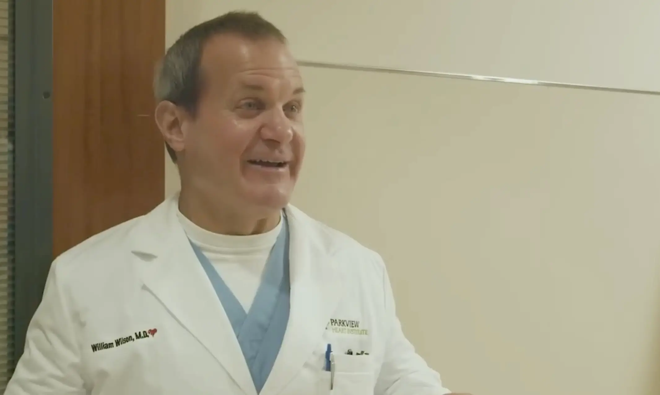 Dr Wilson didn't want to believe he was suffering a heart attack, even though all his symptoms pointed to it (YouTube/ParkviewHealth)