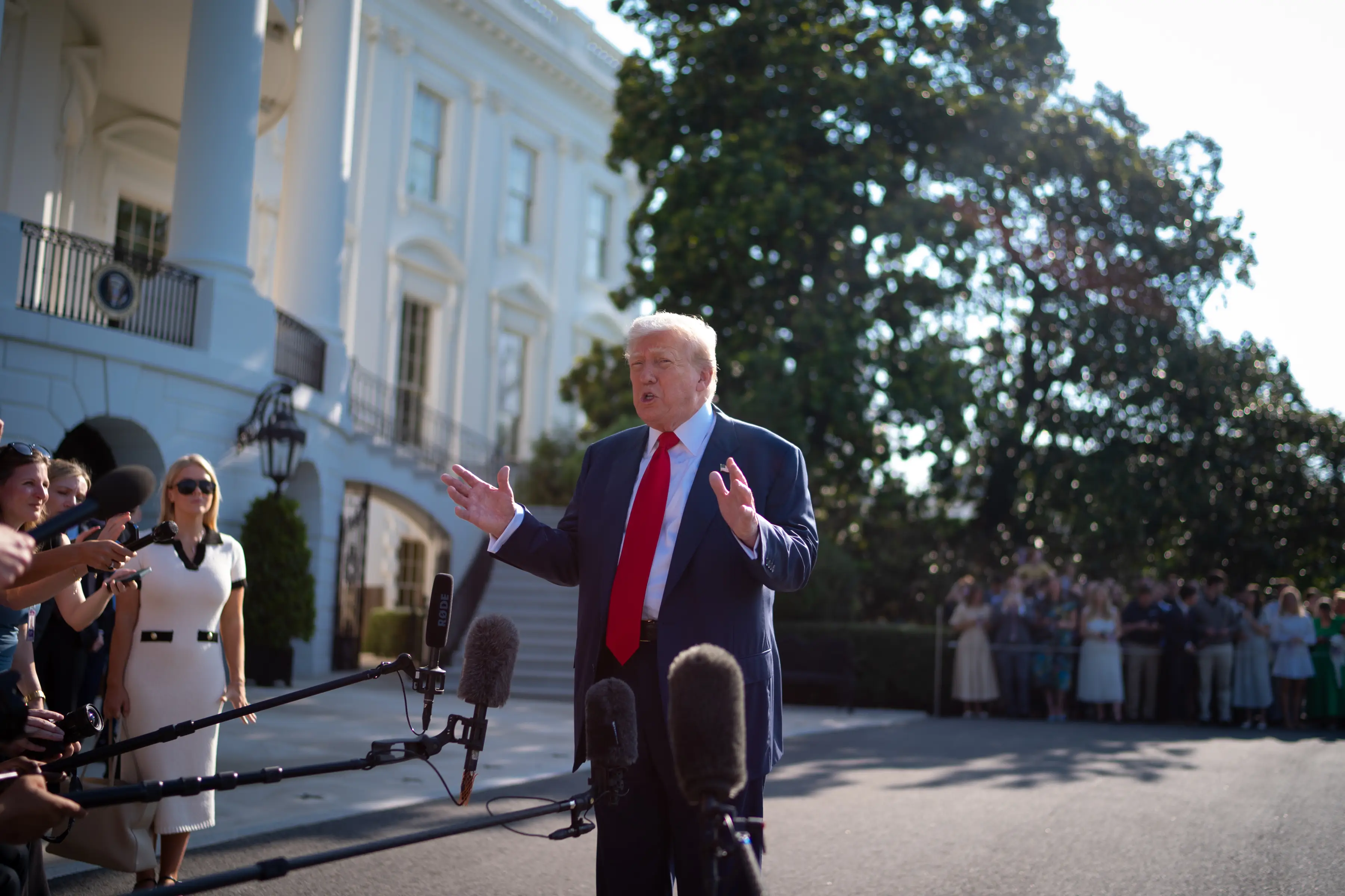 Trump told reporters he'd 'give them a list' before leaving for Scotland on Friday (Sarah L. Voisin/The Washington Post via Getty Images)