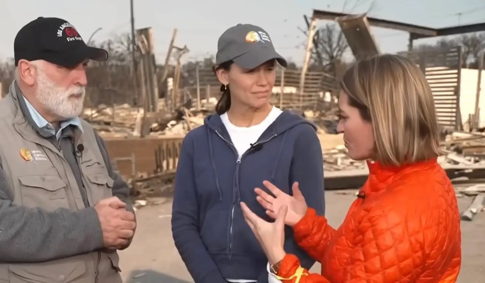 The actress explained one of her friends has passed away following the wildfires (MSNBC)