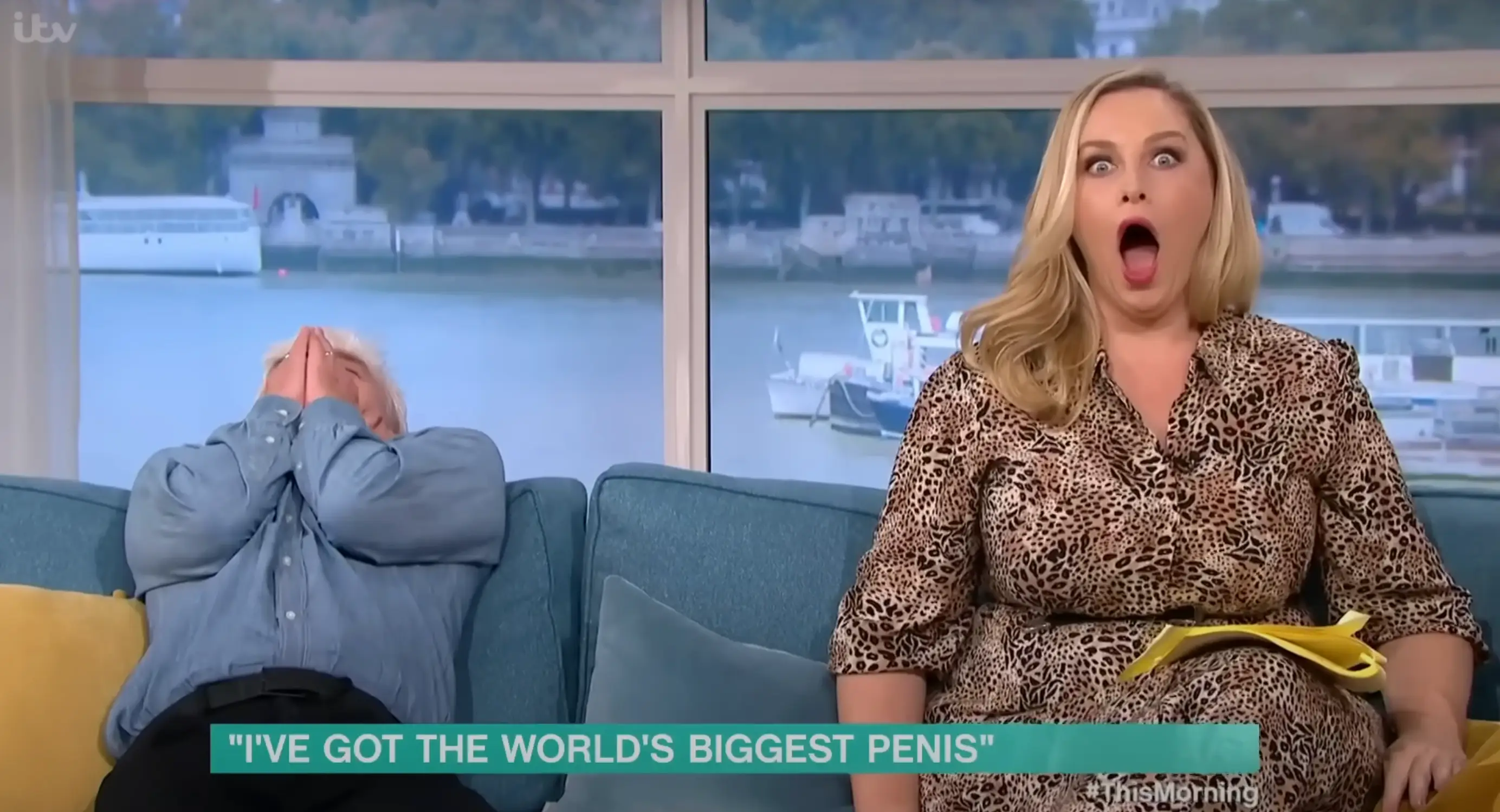 He shocked the presenters with a photo of his manhood (ITV / This Morning)
