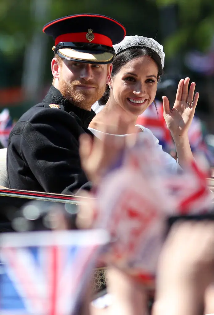 Prince Harry and Meghan Markle on their wedding day in 2018. (DANIEL LEAL/AFP via Getty Images)