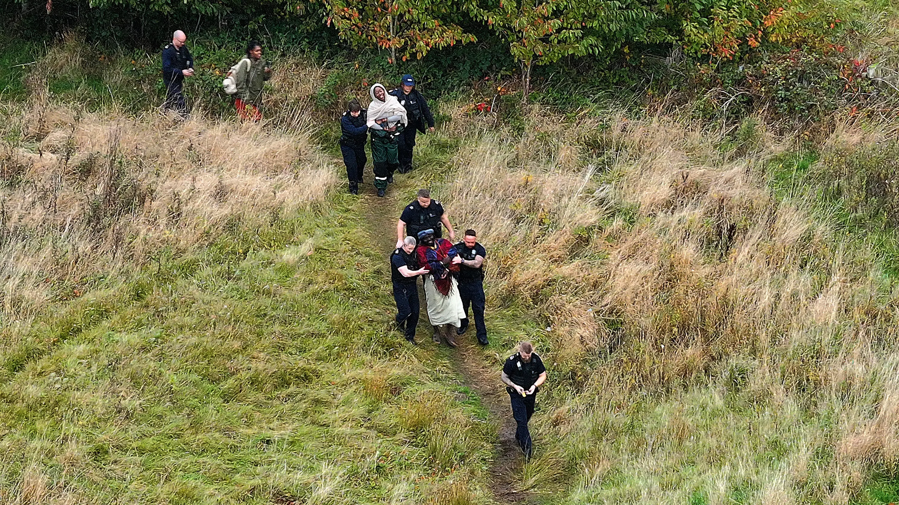 They were evicted from the land this morning (Jeff J Mitchell/Getty Images)