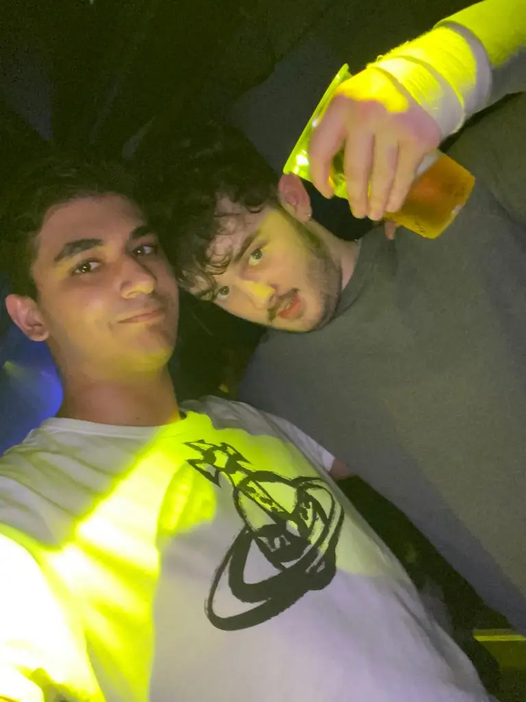 Qais on a night out with a friend (