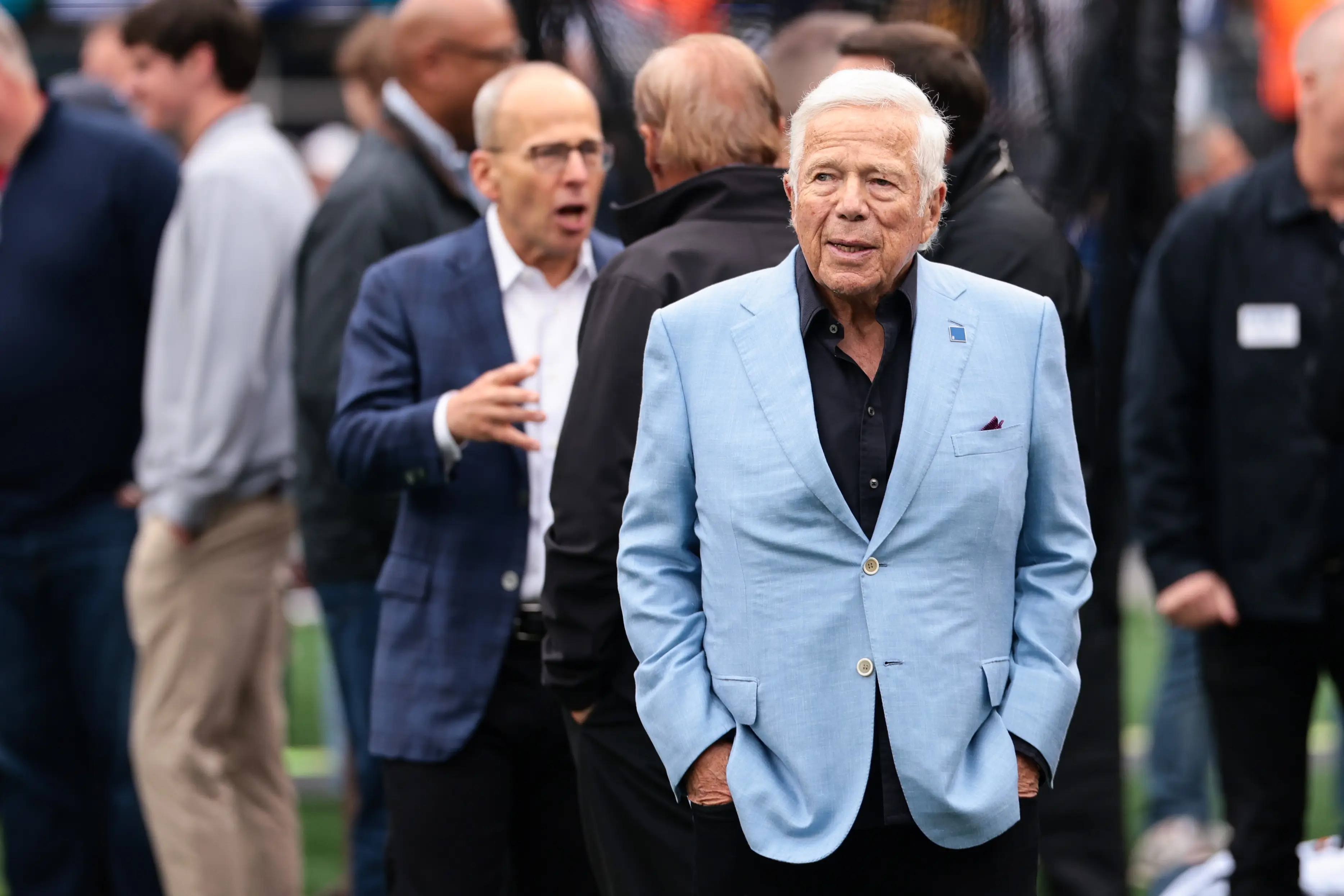 The businessman, 85, said he would not allow 'hate speech' at the Gillette Stadium (Kathryn Riley/Getty Images)
