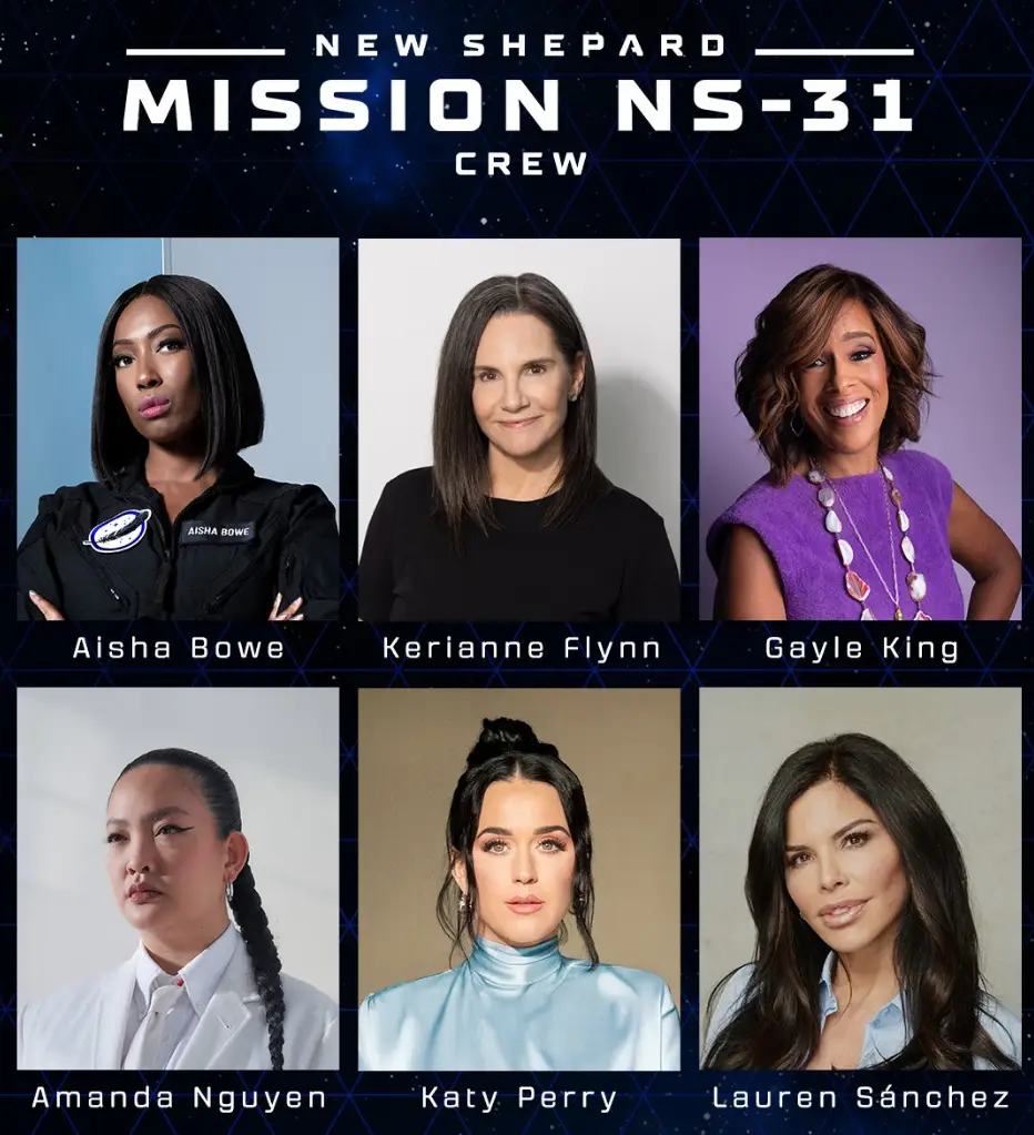 They'll be up there for about 11 minutes, during which time they will be in outer space (Instagram/@blueorigin)