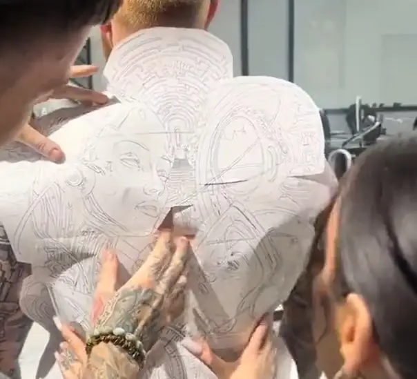 A tattoo artist couple put this design together in 80 hours.