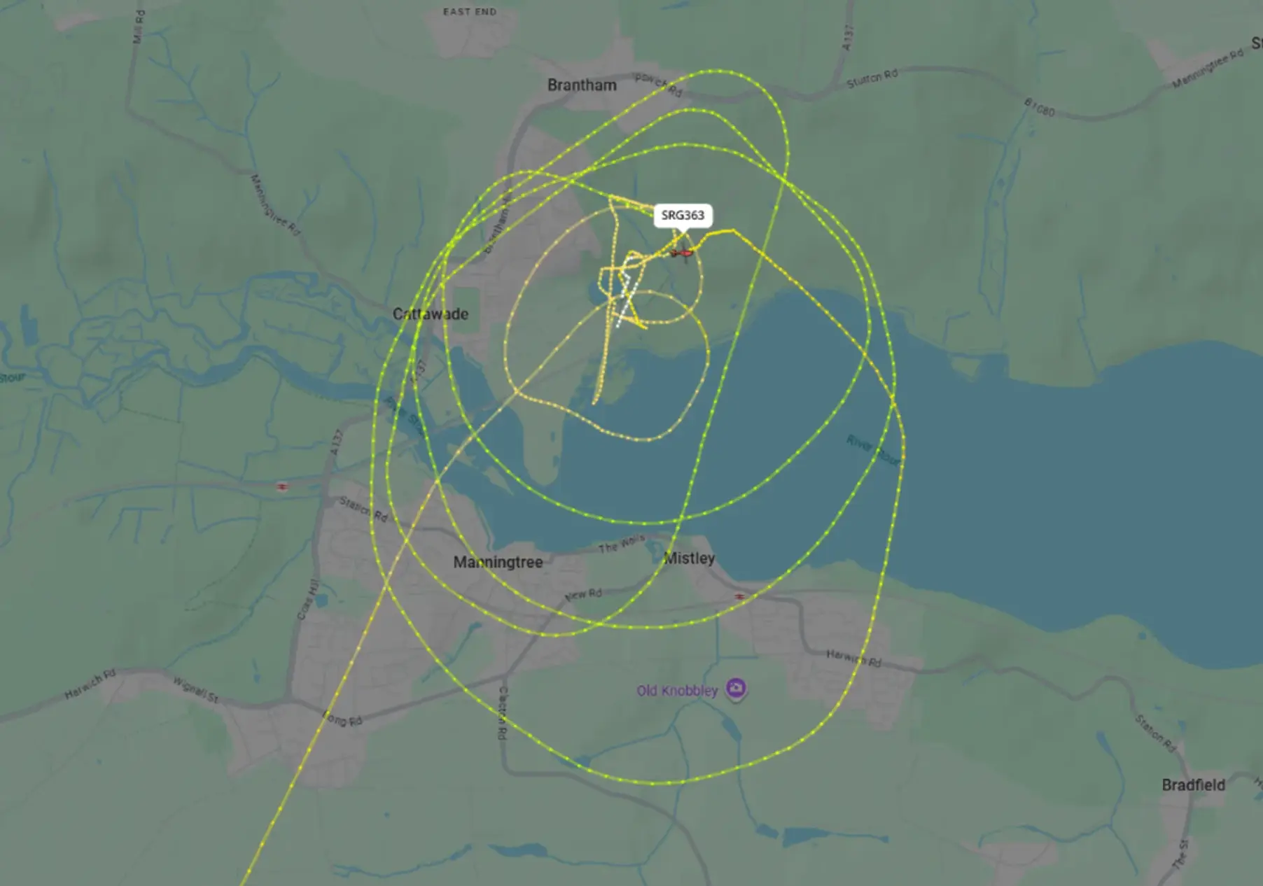 A helicopter has been out searching for the youngster (FlightRadar)