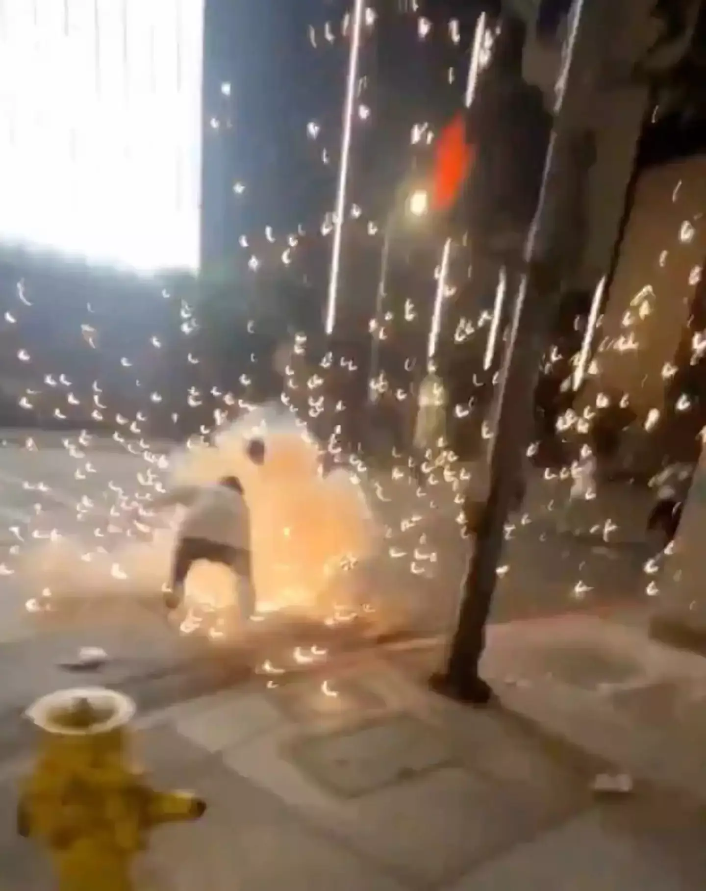 The firework blew up too soon. (X)