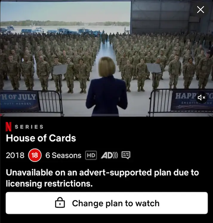 As well as classics such as House of Cards (Netflix)