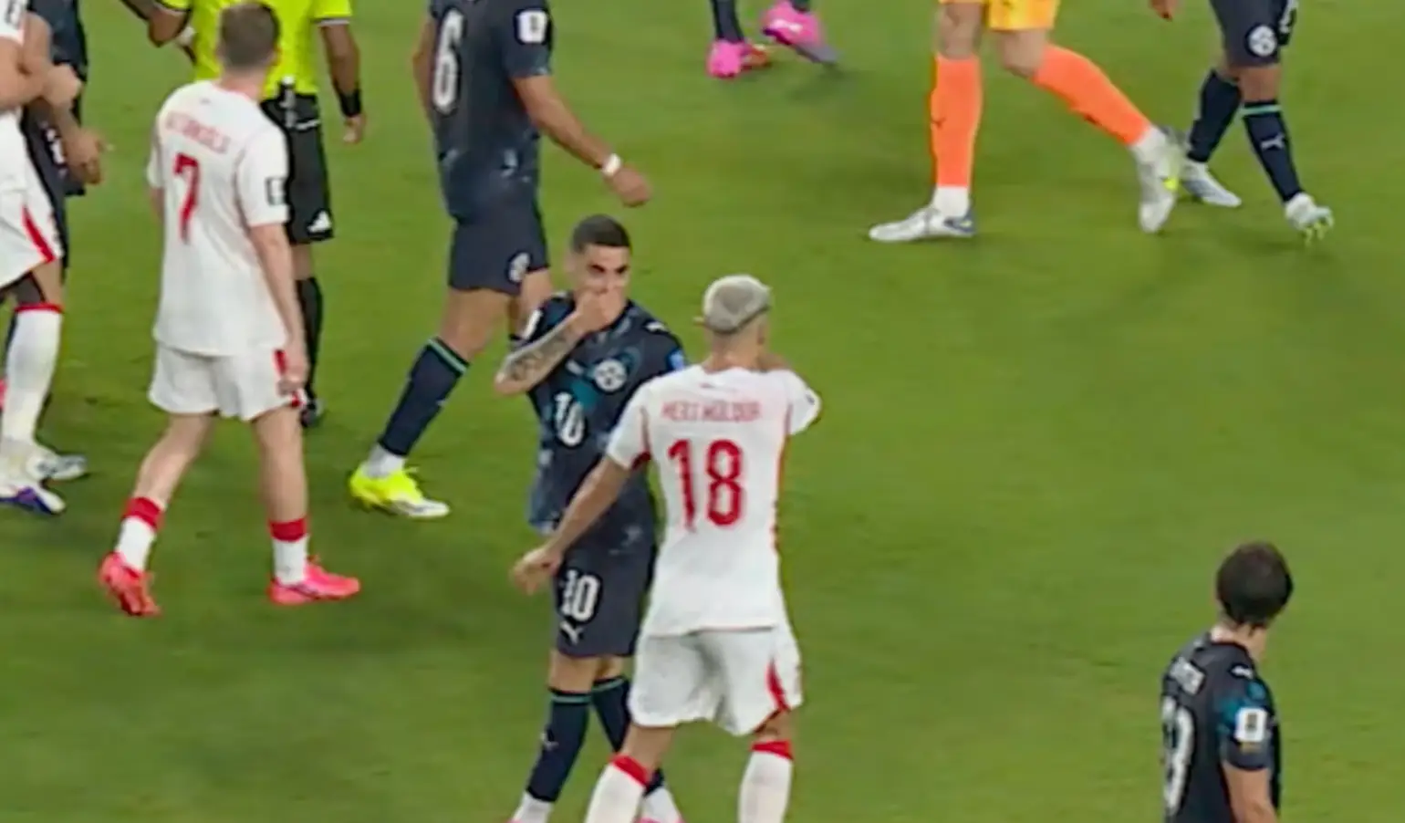 Almiron was sent off following a VAR review (ITV)