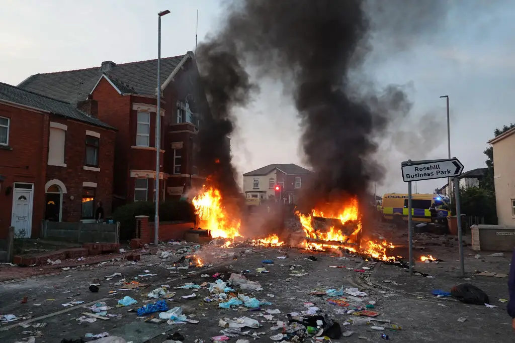 Riots followed after the tragic attack in Southport on 29 July. (Getty Images)