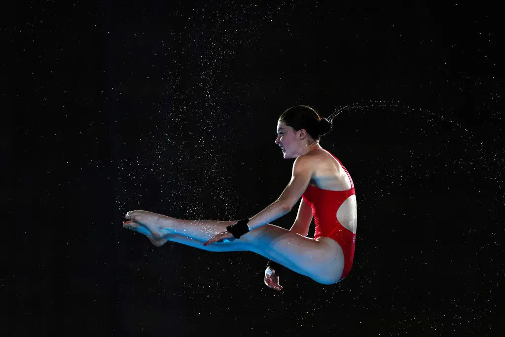 Andrea Spendolini-Sirieix competed in single and synchronised diving events. (Amin Mohammad Jamali/Getty Images)