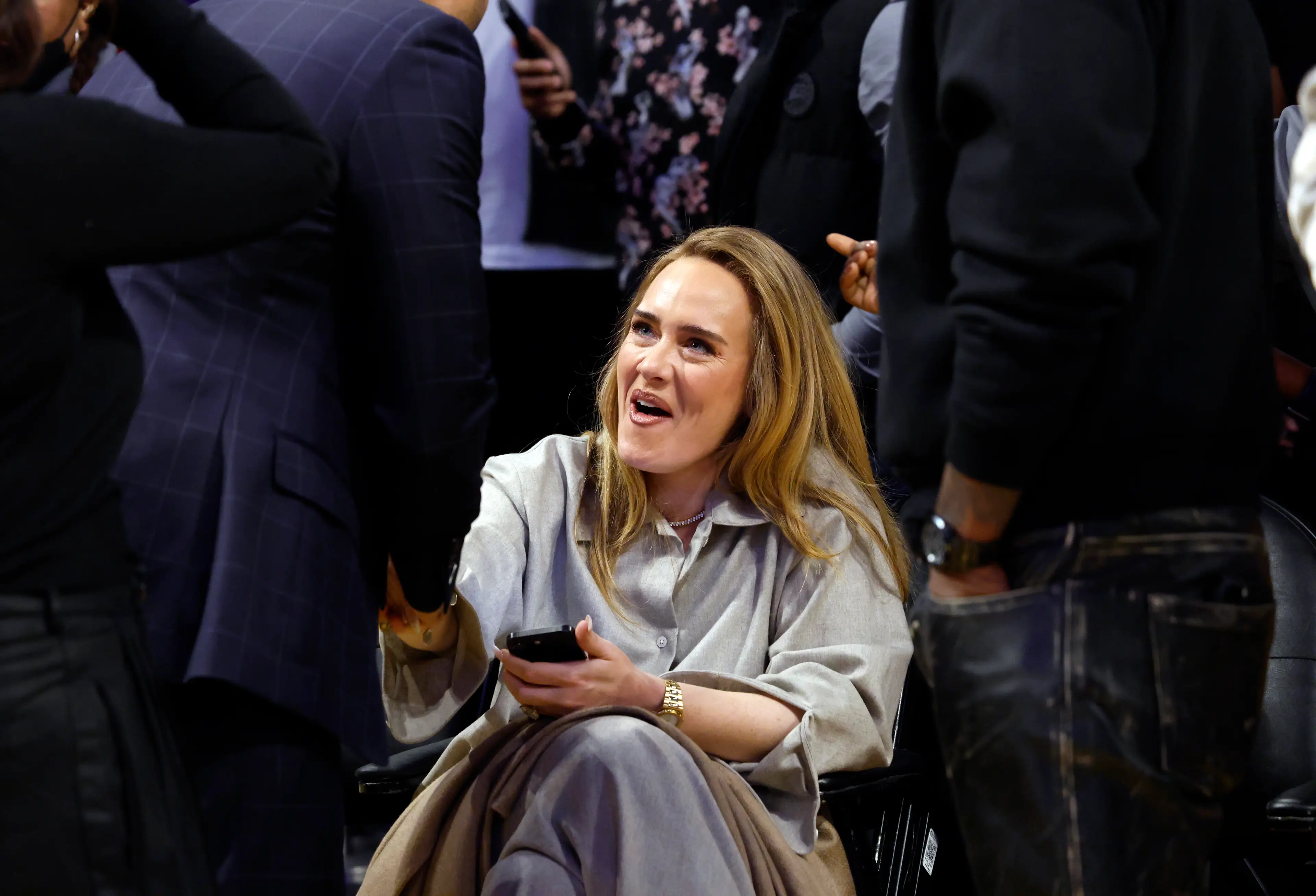 Adele was talked about by Epstein once, so her name appears (Kevork Djansezian/Getty Images)