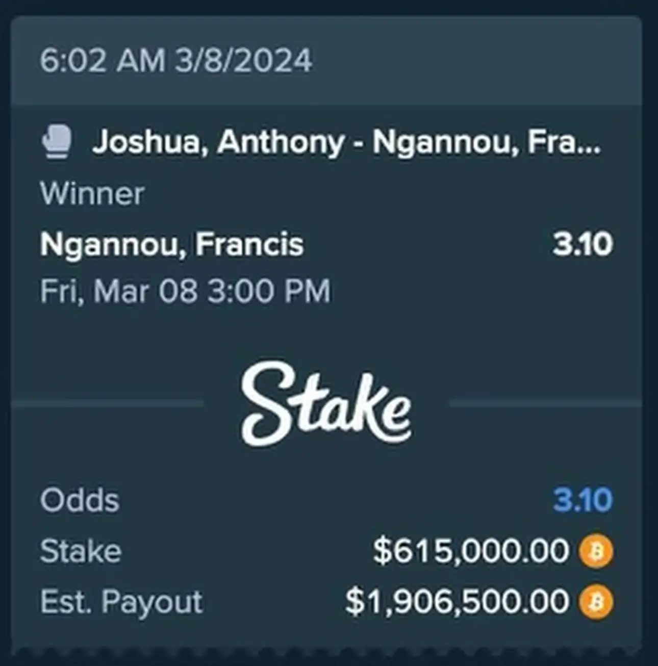 Drake placed a huge bet.