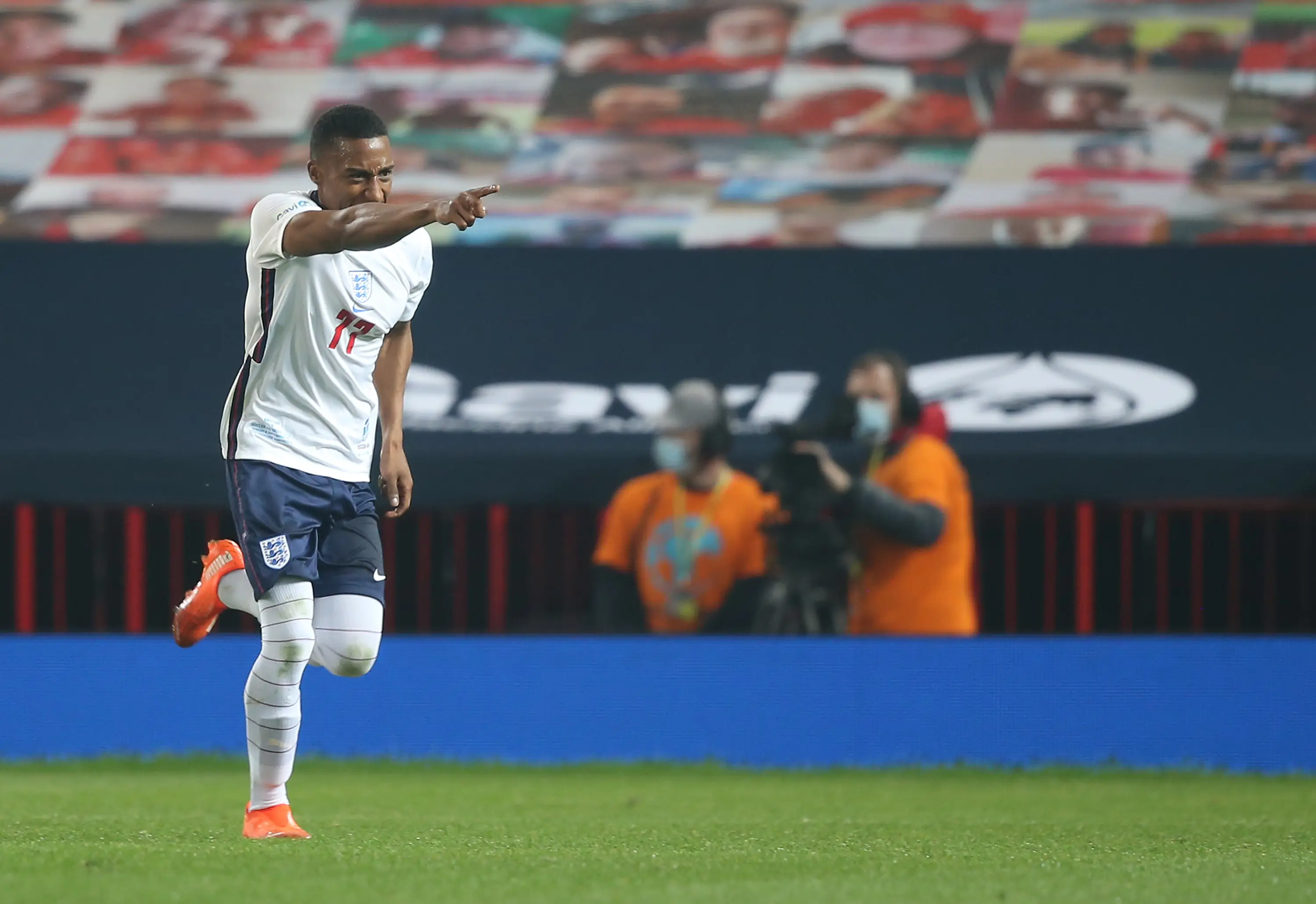 Yung Filly playing for England at Soccer Aid (John Peters/Manchester United via Getty Images)