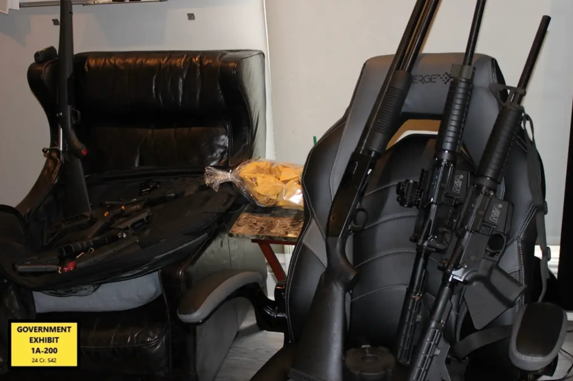 A number of weapons were also found (Department of Justice)