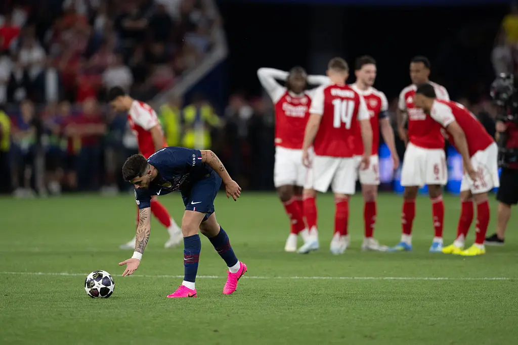 Under the current system, a team can theoretically win both draws, which is what happened to PSG against Arsenal (Giacomo Cosua/NurPhoto via Getty Images)