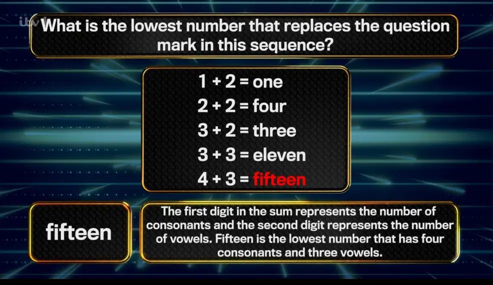 To figure this out in 30 seconds takes some doing (ITV)