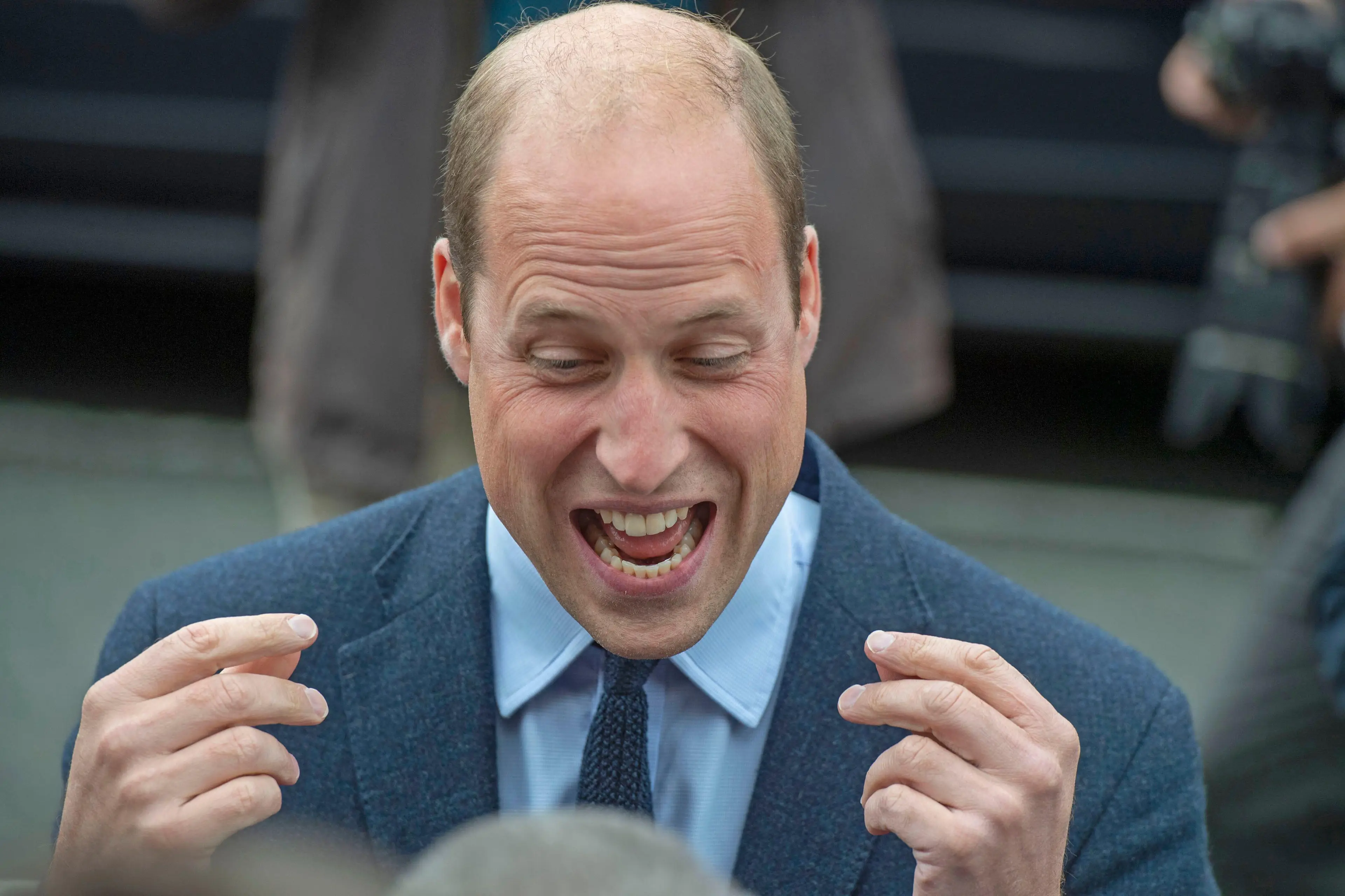 The Prince and Princess of Wales were left in hysterics during a visit to the Holyhead Lifeboat station in North Wales.